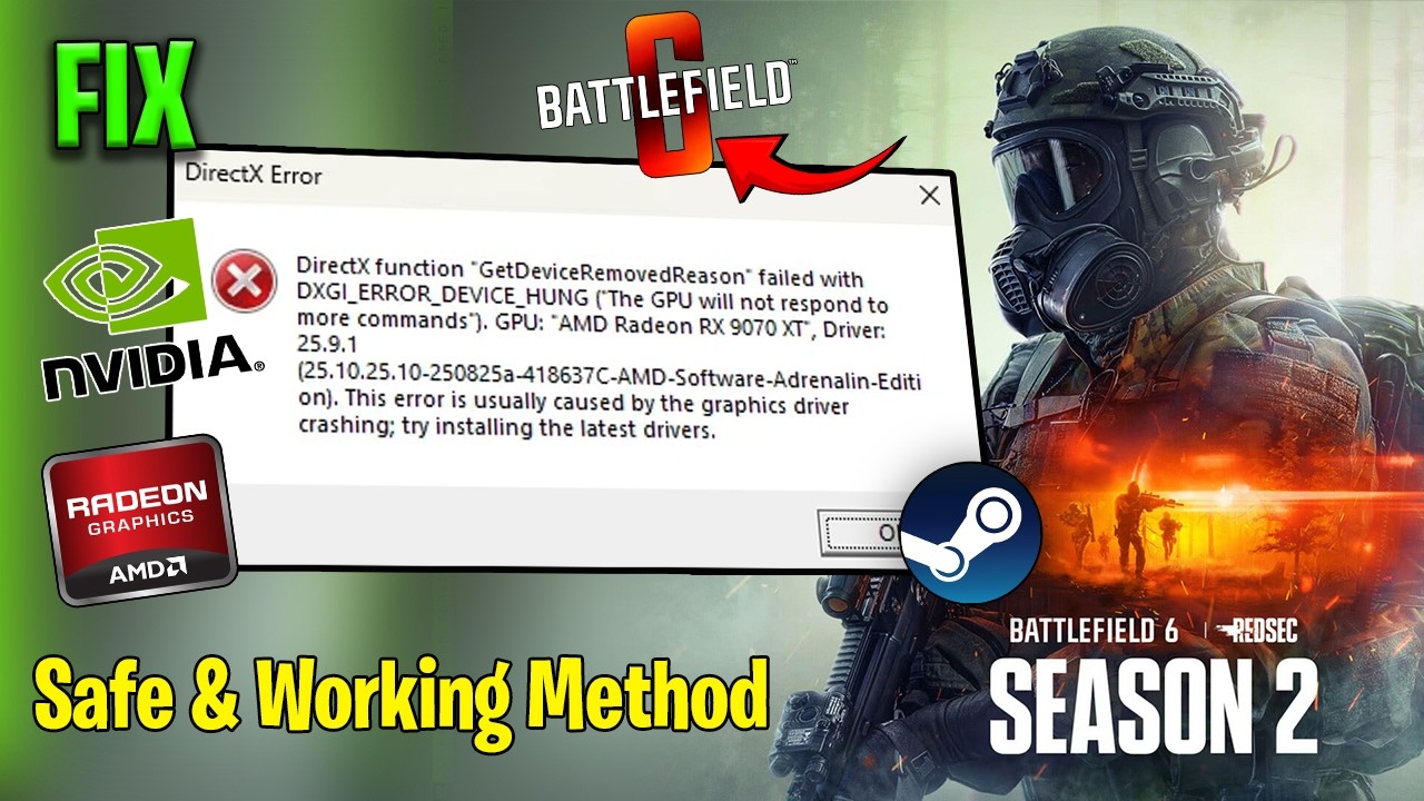 Как исправить ошибку DirectX в Battlefield 6 Season 2 (2026) – безопасный и рабочий способ