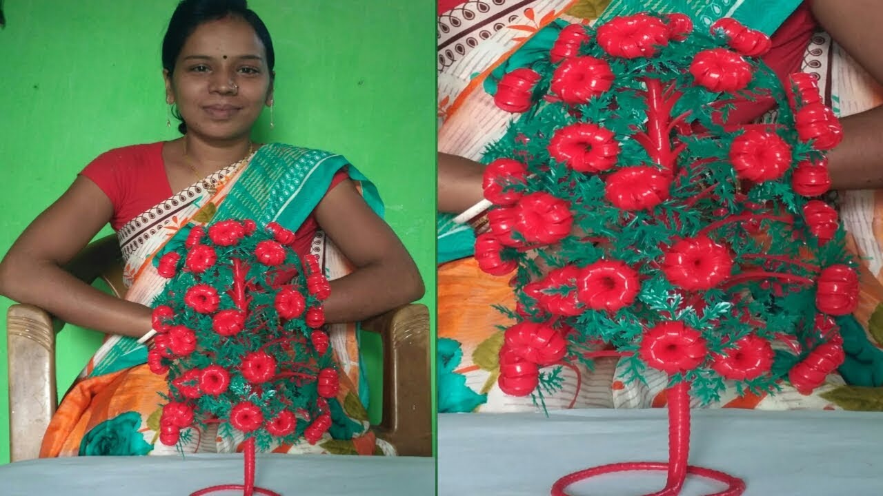 (GULDASTA) Tomato Flower Making | Craft Ideas For Decoration { Full Tutorial }