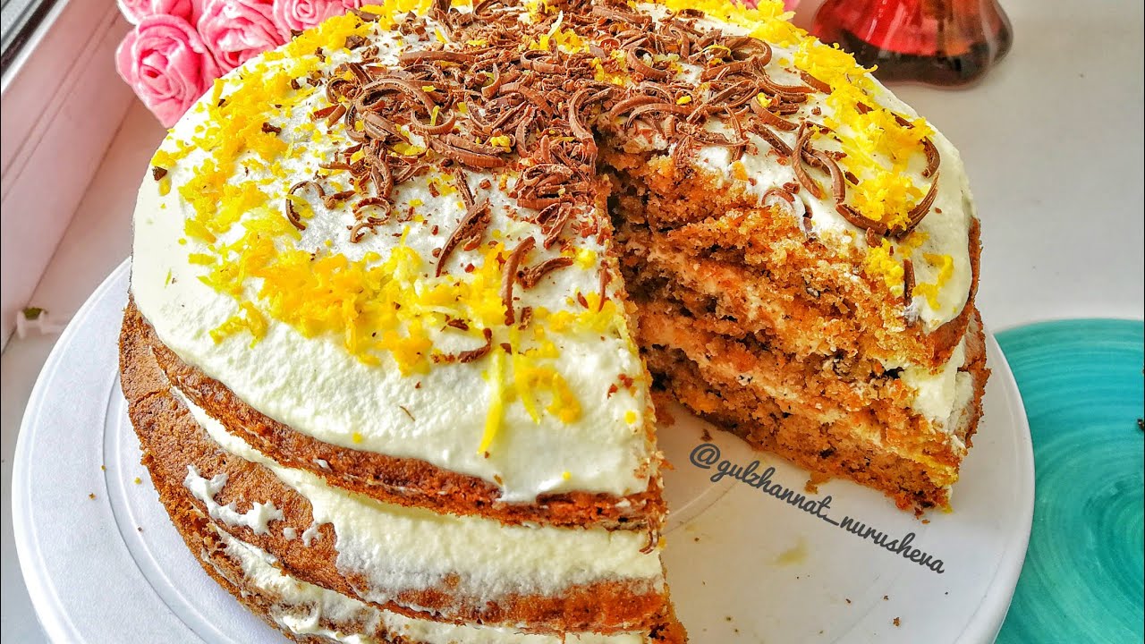 Морковный торт. Сәбіз торты рецепт.
