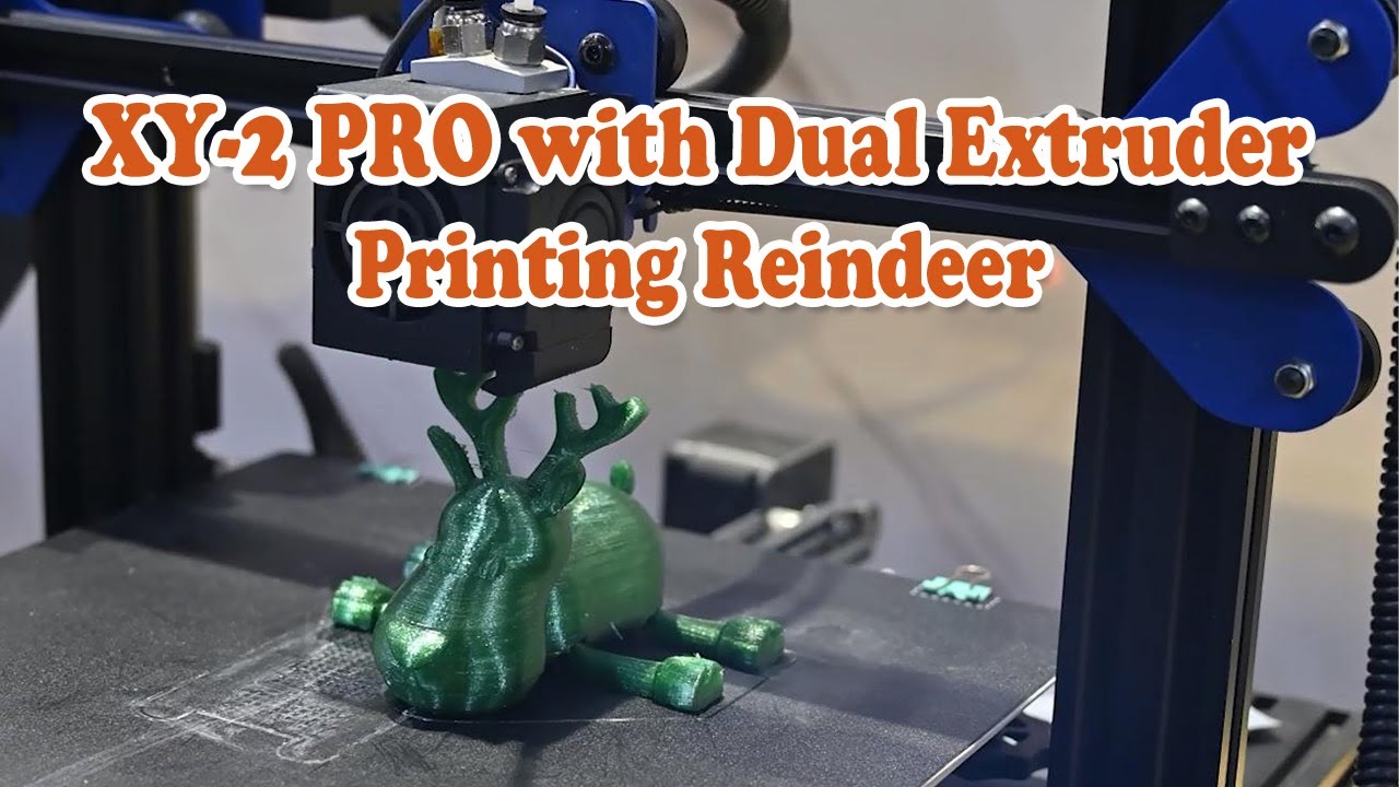 TRONXY 3D Printer Printing with PETG Green Filament (XY-2 PRO Dual Extruder)