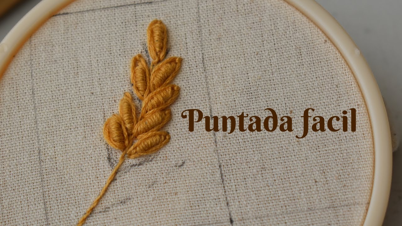 Puntada fácil para  bordar una espiga / puntada rococo /aprende a bordar