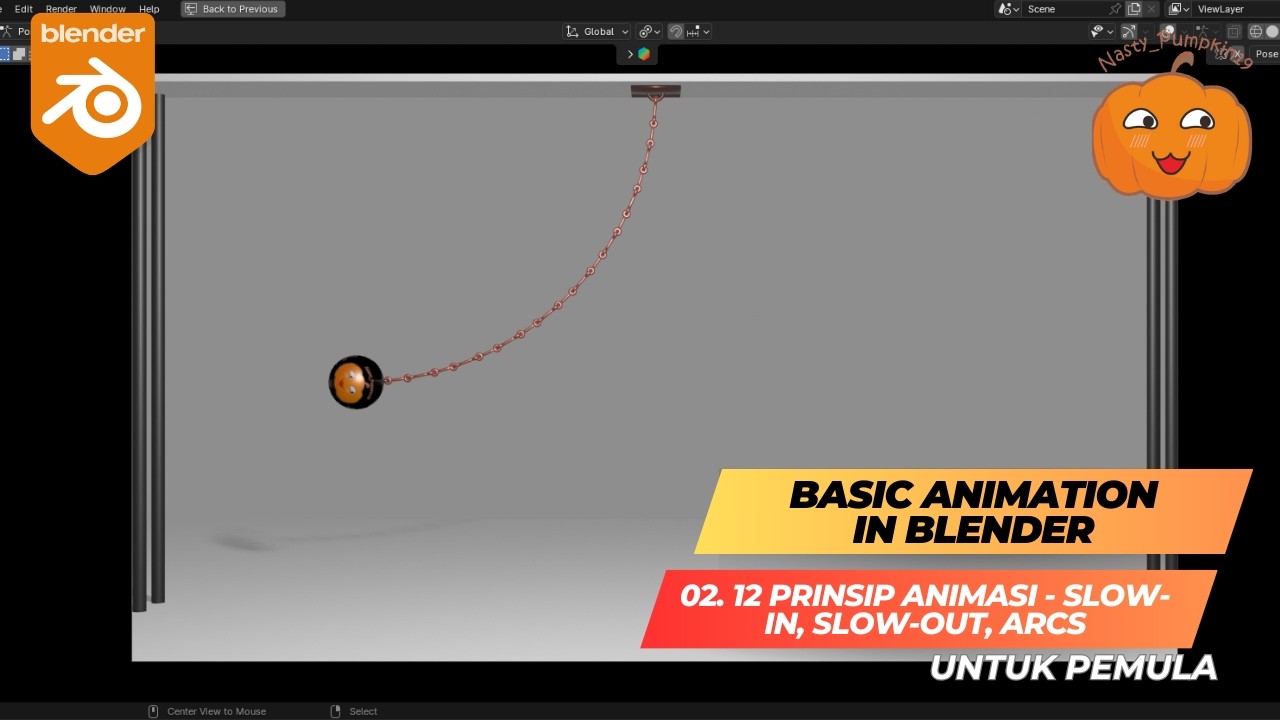 Basic Animation di Blender  02  12 Prinsip Animasi   Slow In, Slow Out, Arcs
