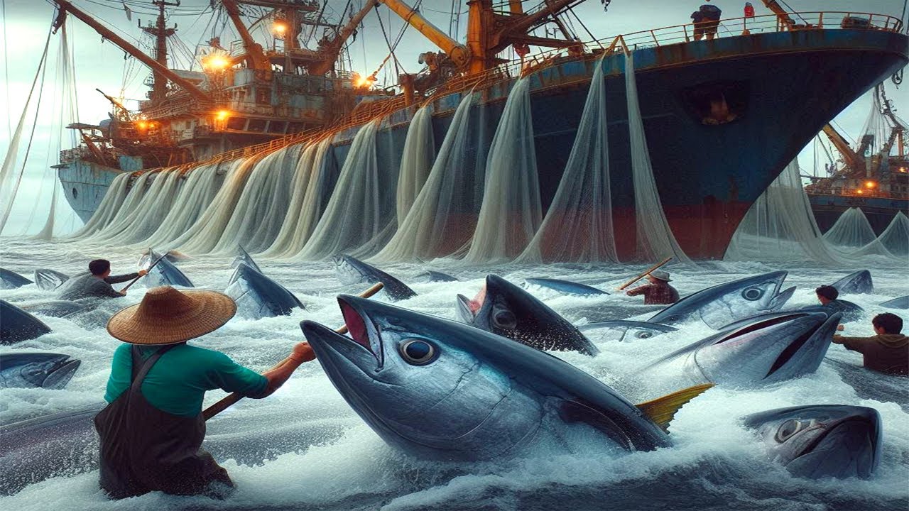 Japanese Fishermen Use Robots to Catch and Process Billions of Tuna - Net Fishing Tuna