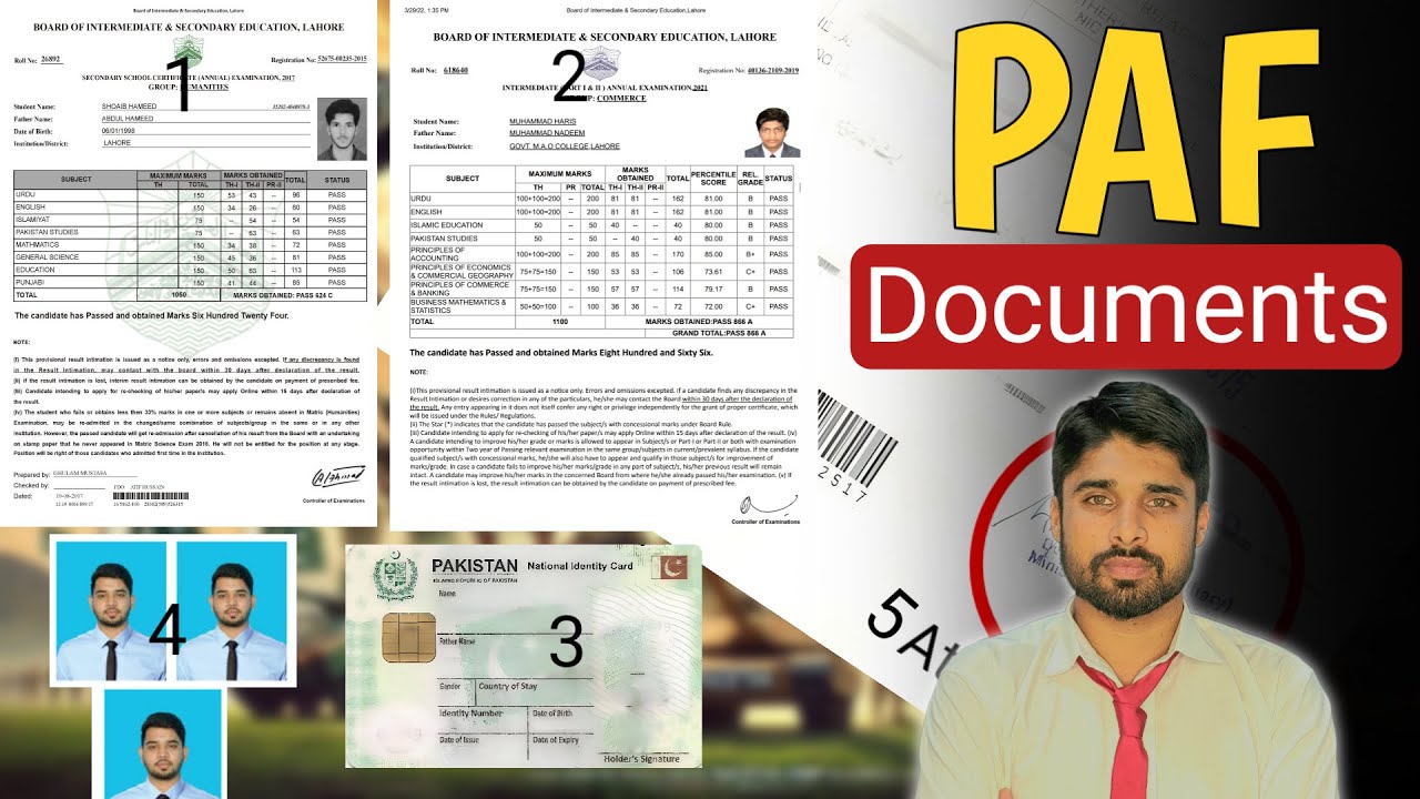 What Documents Are Required For Pak Air Force Test | GDP | AE | AD | A&SD | Logistics