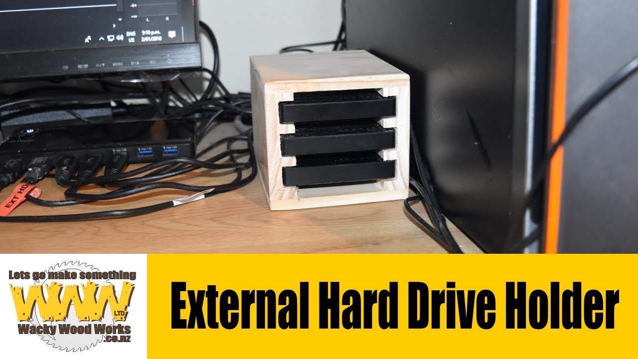 How to make a simple hard drive holder - Off the Cuff - Wacky Wood Works.