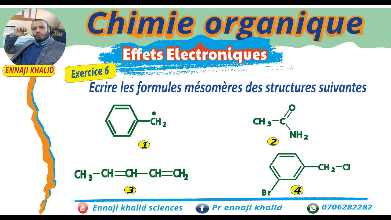 Formes limites ou formes  de résonance de quelques molécules exercice 6