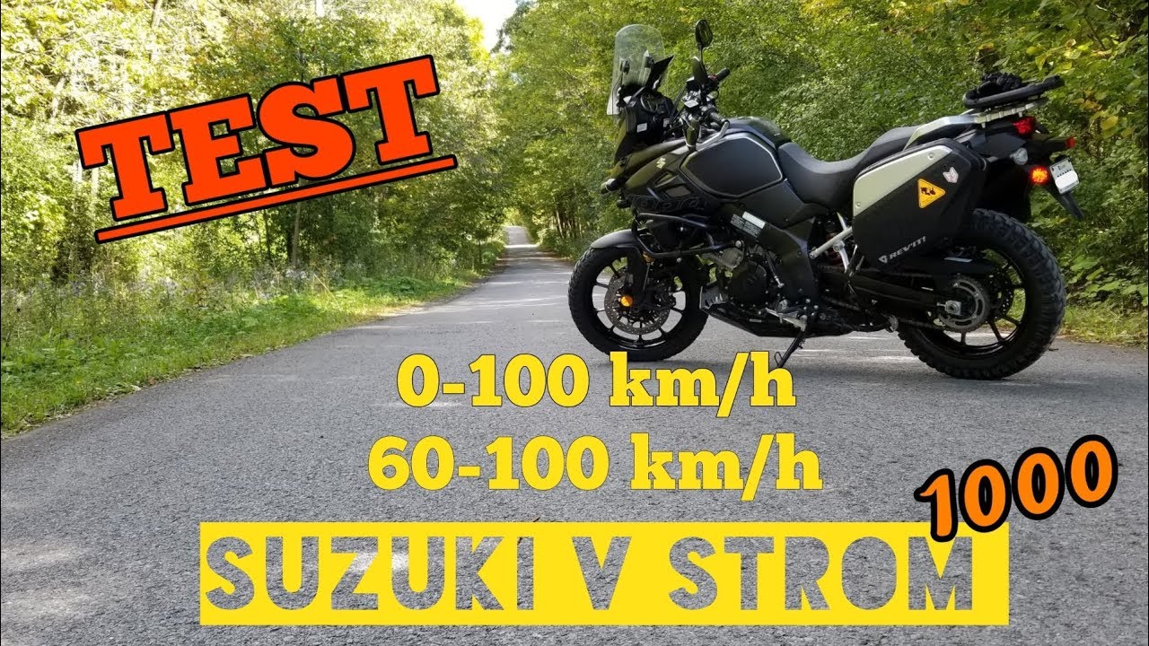 Engine torque and speed test of the Suzuki V-Strom 1000. 0-100 km/h,  60-100km/h