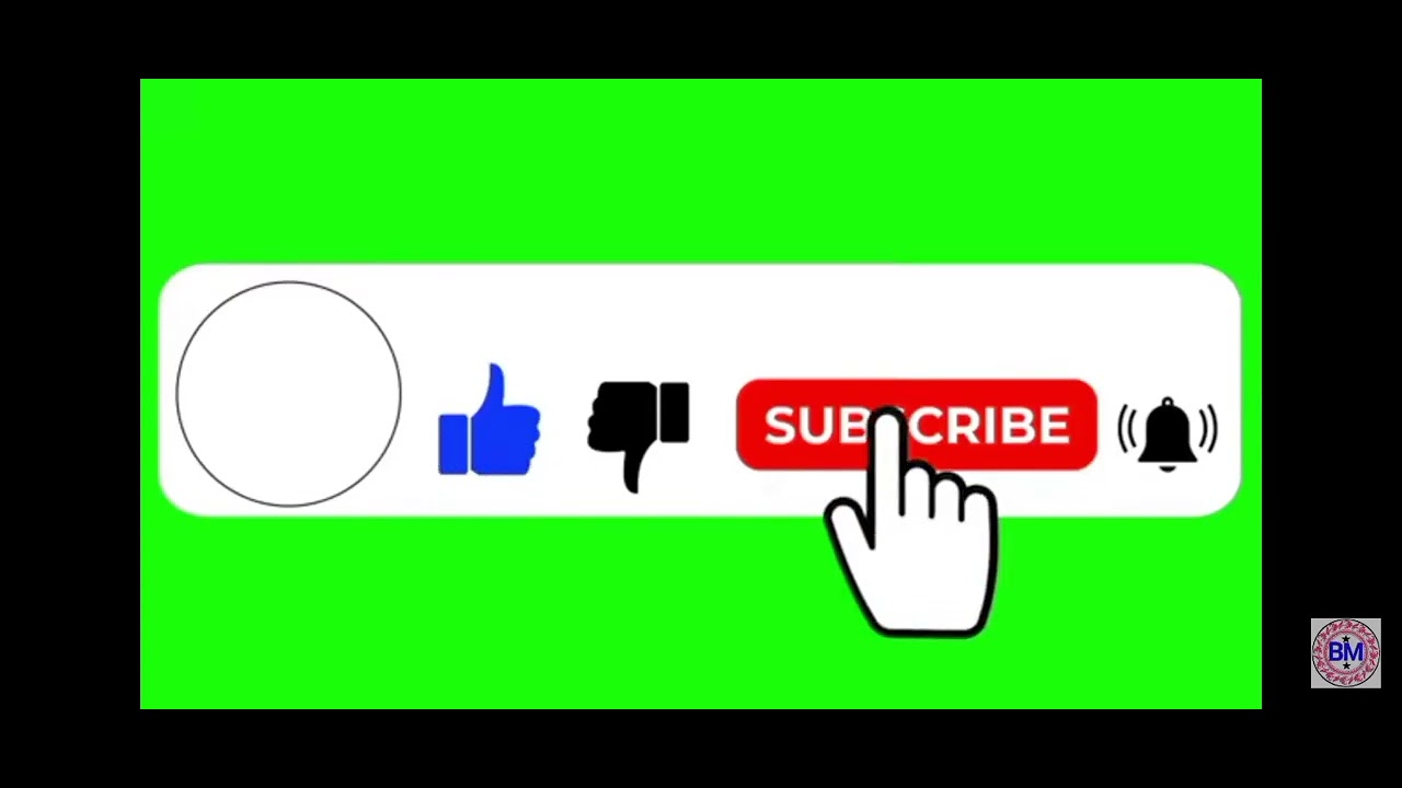 No Copyright, Subscribe and Bell icon into sound animation // Green Screen Subscribe Button Animated