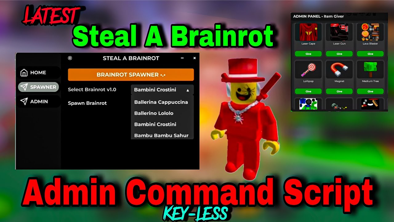 [BEST✅] ADMIN COMMAND SCRIPT Steal a Brainrot | KEYLESS | BRAINROT SPAWNER | NEW UPDATED SCRIPT