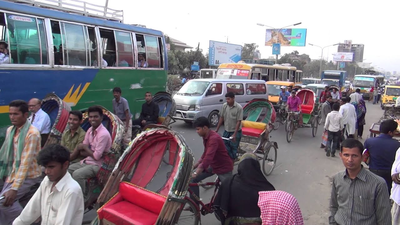 Incredible traffic in Dhaka, Bangladesh in HD, 2014. part 2