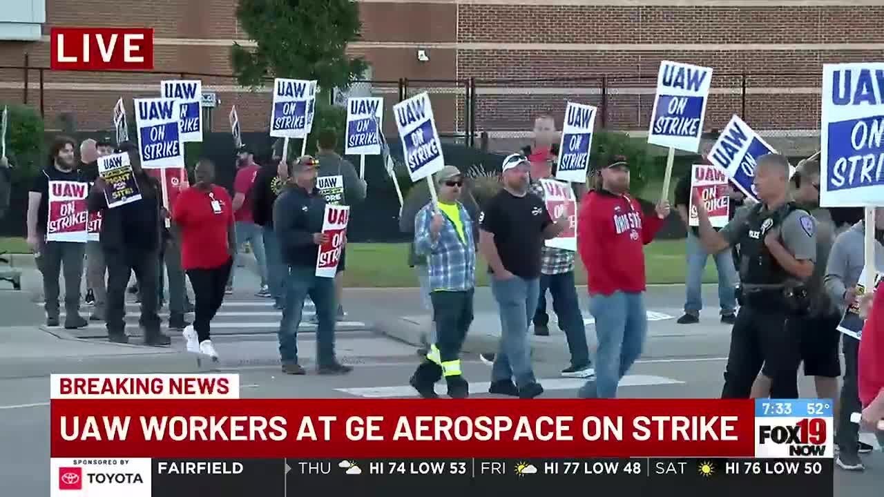 Hundreds of UAW workers on strike at GE Aerospace