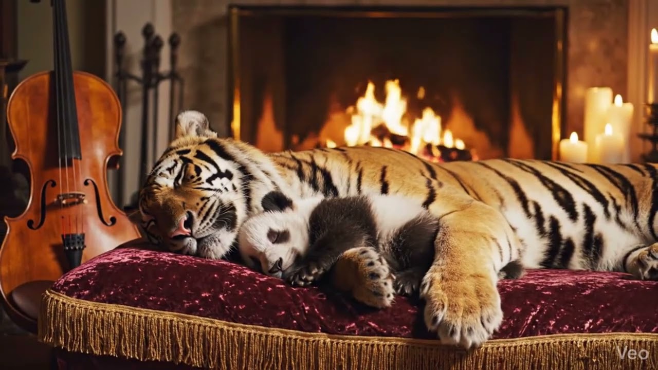 Sleeping Guardians — Cello & Warm Ambient Fireplace (5 Hours)