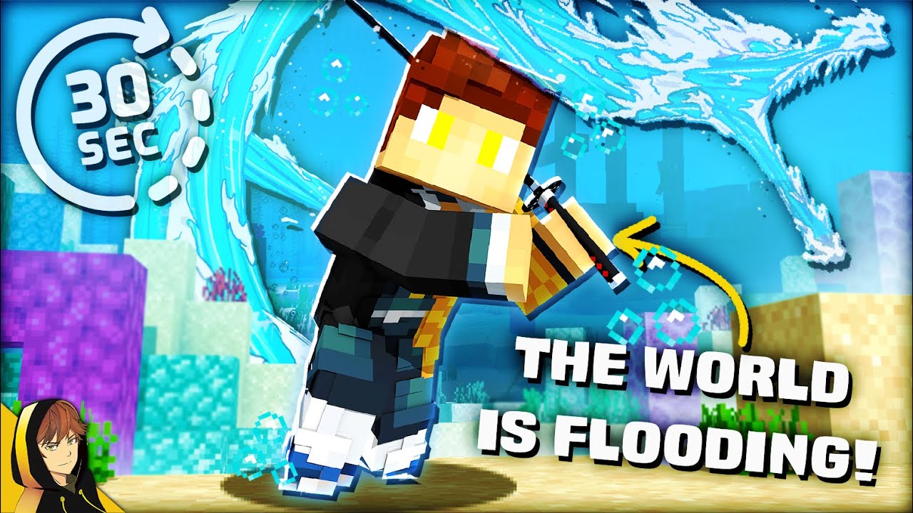 Becoming a HASHIRA but WATER RISES EVERY 30 SECONDS!?! | Minecraft