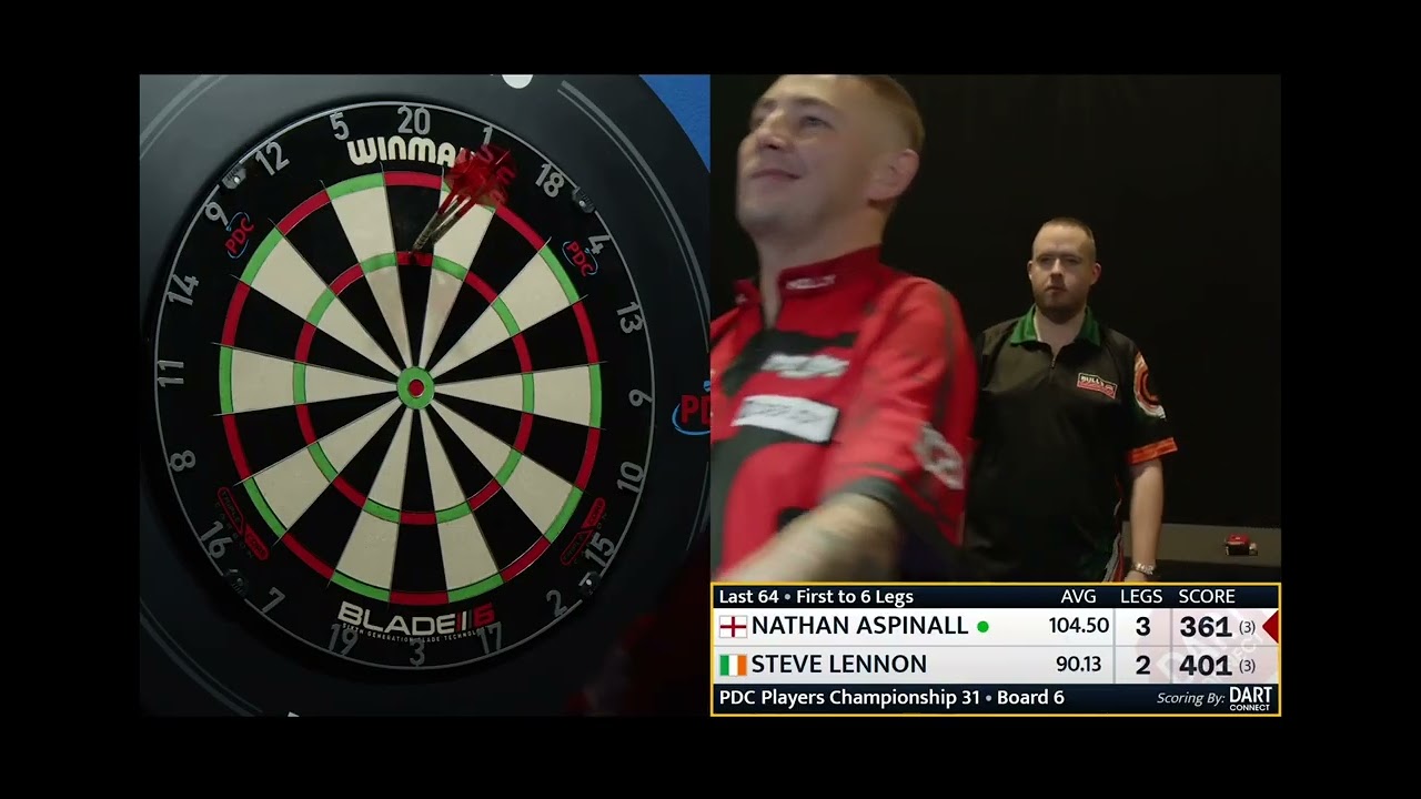 9 DARTER 🚨 | Nathan Aspinall vs Steve Lennon | Players Championship 31 2025 🎯