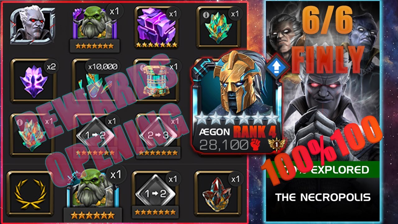 mcoc necropolis 100% - rewards opening