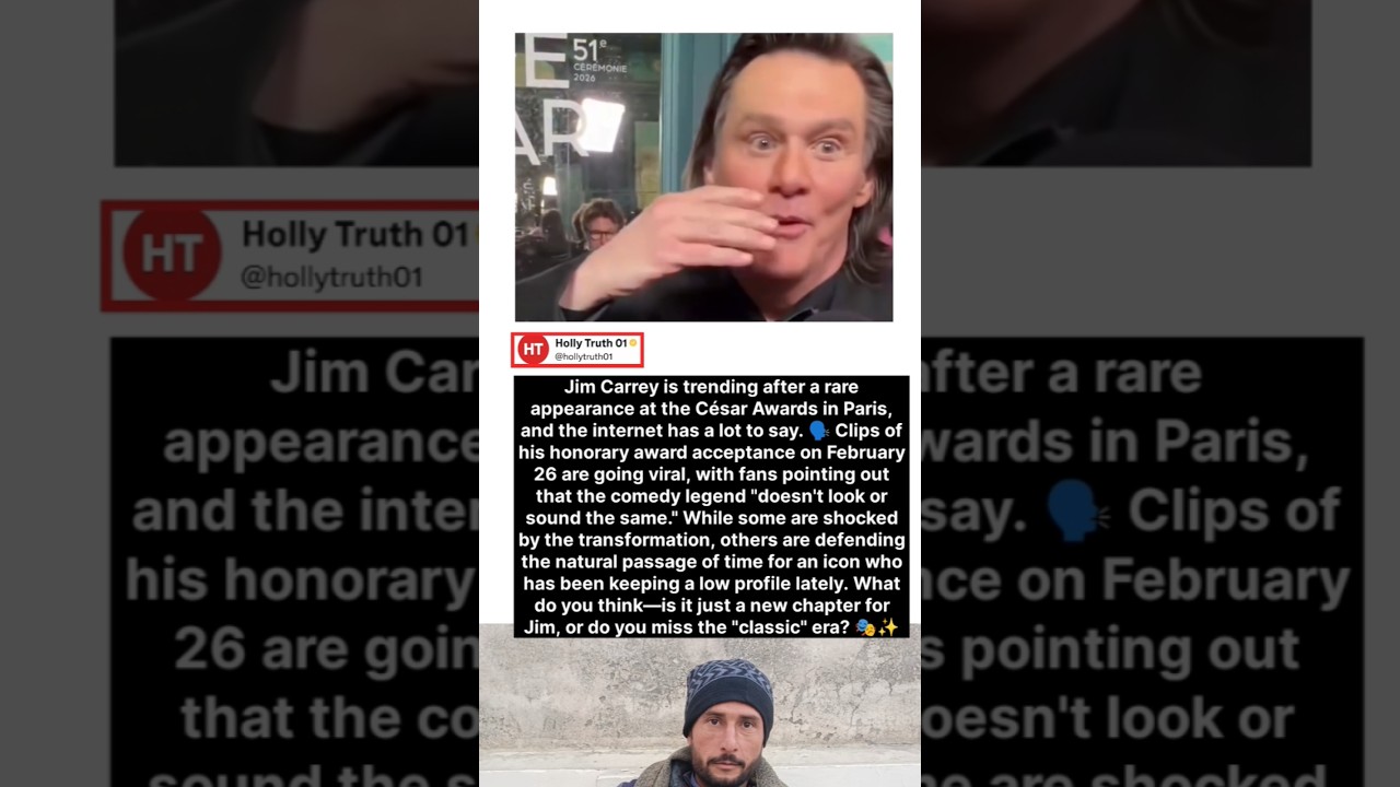 Jim Carrey is trending after a rare appearance at the C&eacute;sar Awards in Paris, ✨