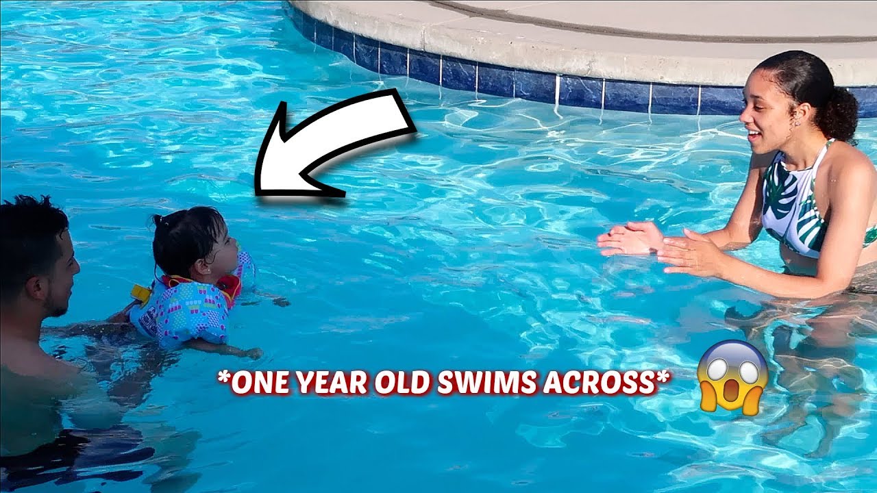 One Year Old Swims ALONE for the First Time!