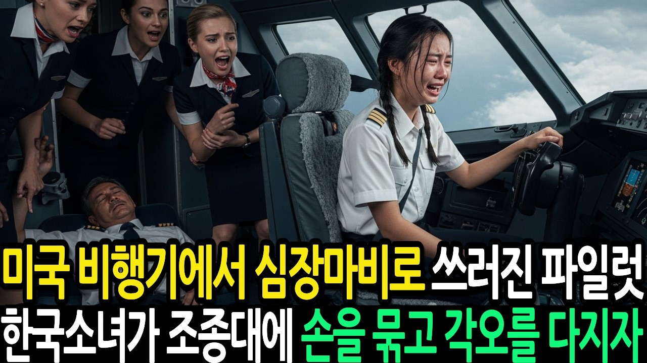 미국 비행기에서 심장마비로 쓰러진 파일럿한국승무원이 조종대에 손을 묶고 각오를 다지자 기적이..