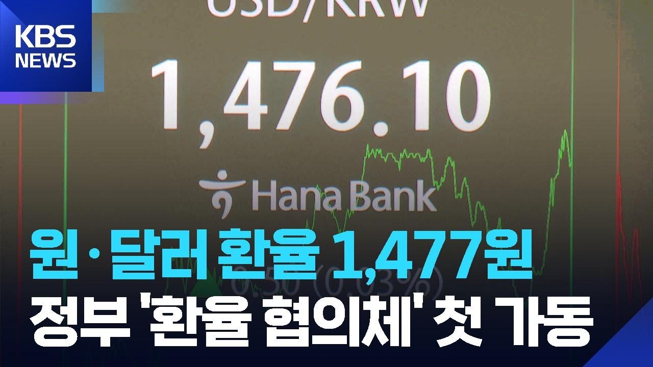 원&middot;달러 환율 1,477원&hellip;정부 환율협의체 첫 가동 / KBS  2025.11.24.