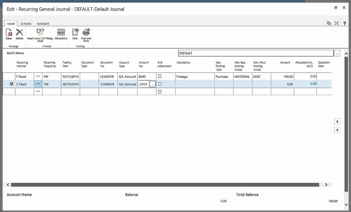 Journals - Create Reversing and Recurring Entries