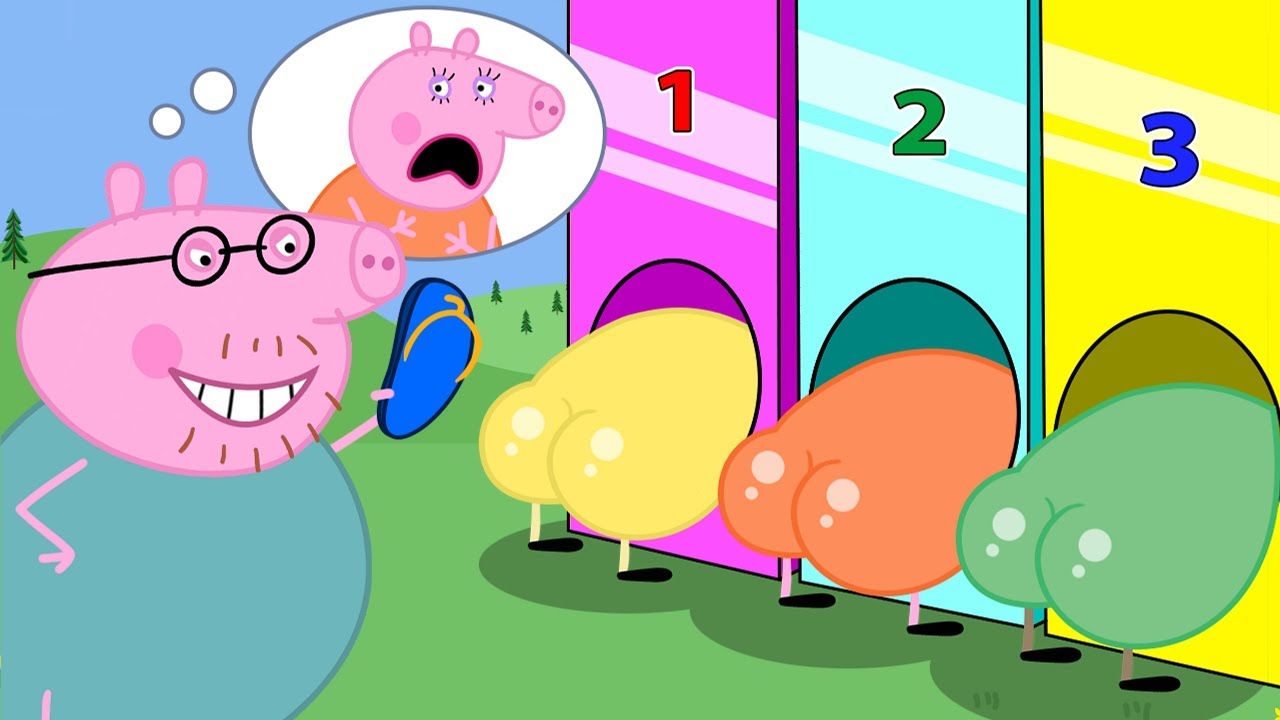 Oh No! Mummy Pig Gets Hit On The Butt With A Slipper By Daddy Pig | Peppa Pig Funny Animation