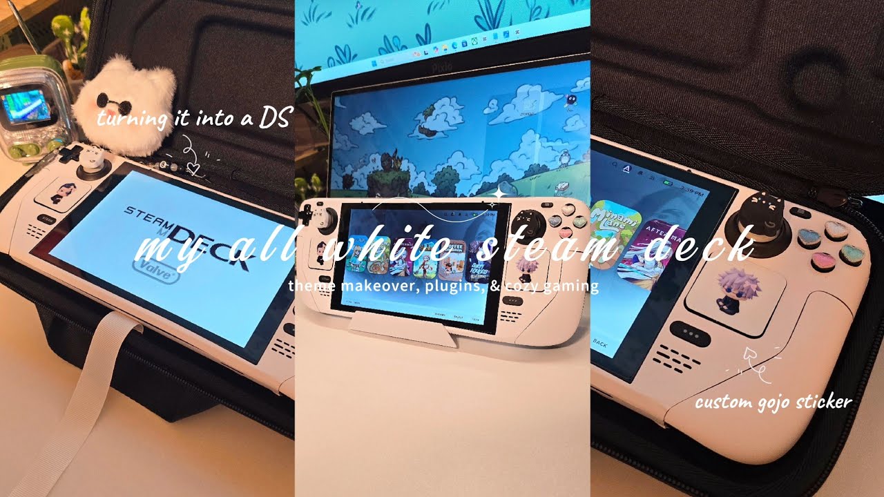 ☁️my all-white steam deck | theme makeover, plugins & cozy gaming