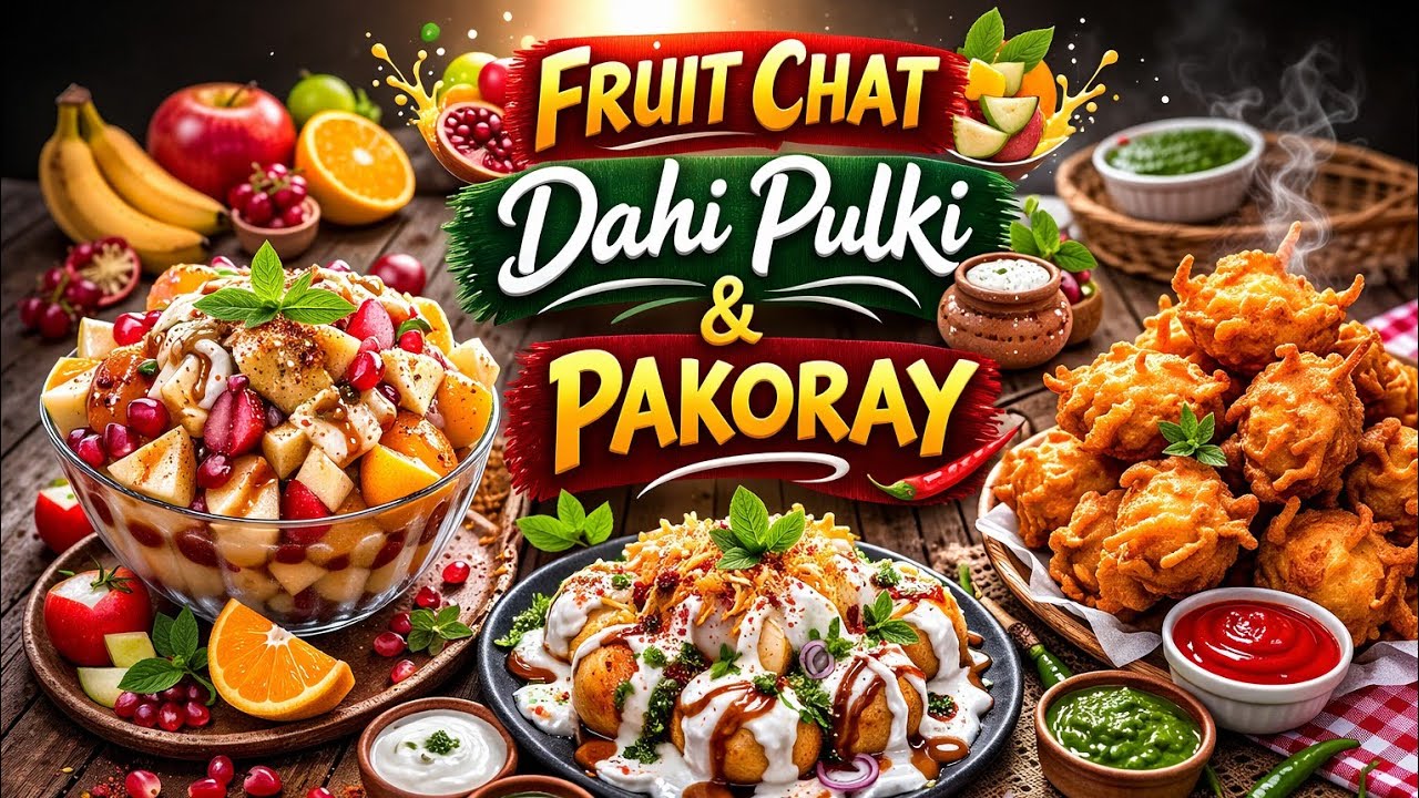 Ultimate Iftar Combo – Dahi Phulki, Fruit Chaat & Crispy Pakoray Recipe |