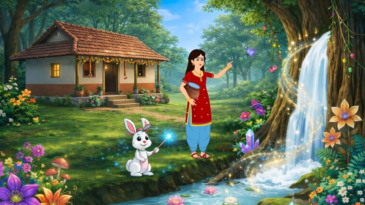 तक़दीर वाली बेटी और जादुई खरगोश |Jadui Kahani |Hindi Kahaniya |Moral Story |Cartoon Video |Fairy tale