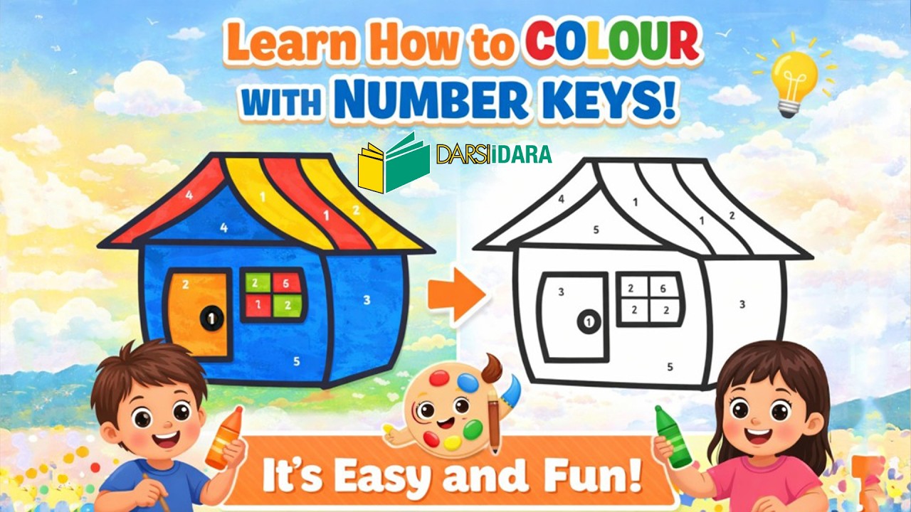 Learn Colors with Number Keys | Color by Number Activity| Color the House @darsiidaraeducational
