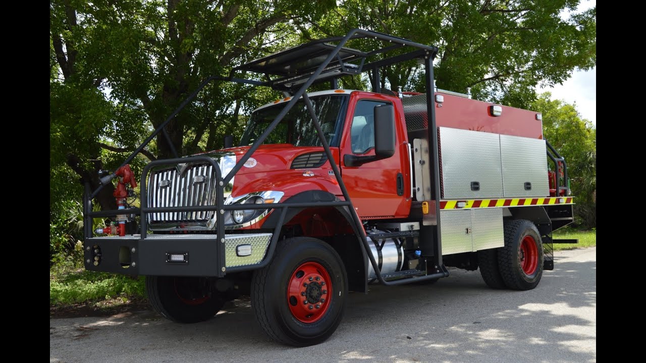 SFEV - Palm Beach County Fire Rescue's SFEV custom 800 gal brush truck on an Int'l HV507 chassis