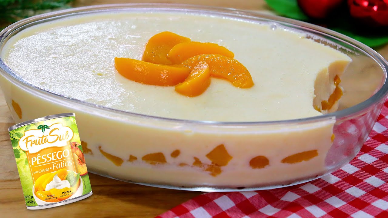 MOUSSE DE PESSEGO REFRESCANTE E DELICIOSO