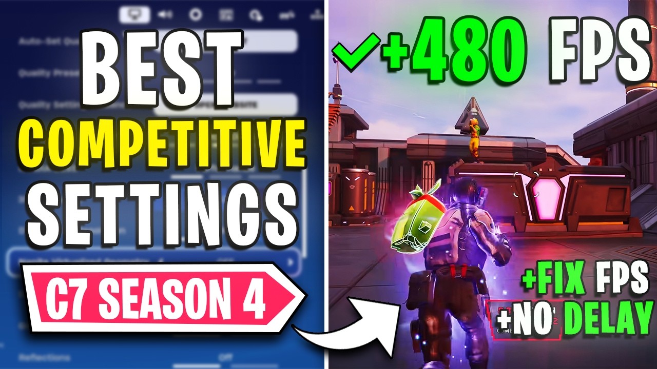 Fortnite - Best PC Settings to Fix FPS Drops, Lags, Stutters & Input Delay in Season 4 on ANY PC📈