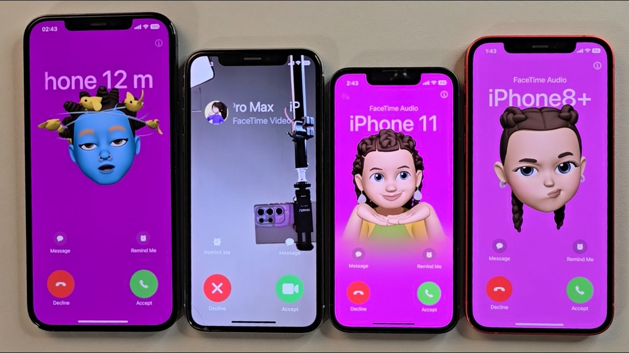 iPhone 12Pm iPhone Xr iPhone 13mini iPhone 12 Incoming call Facetime outgoing call