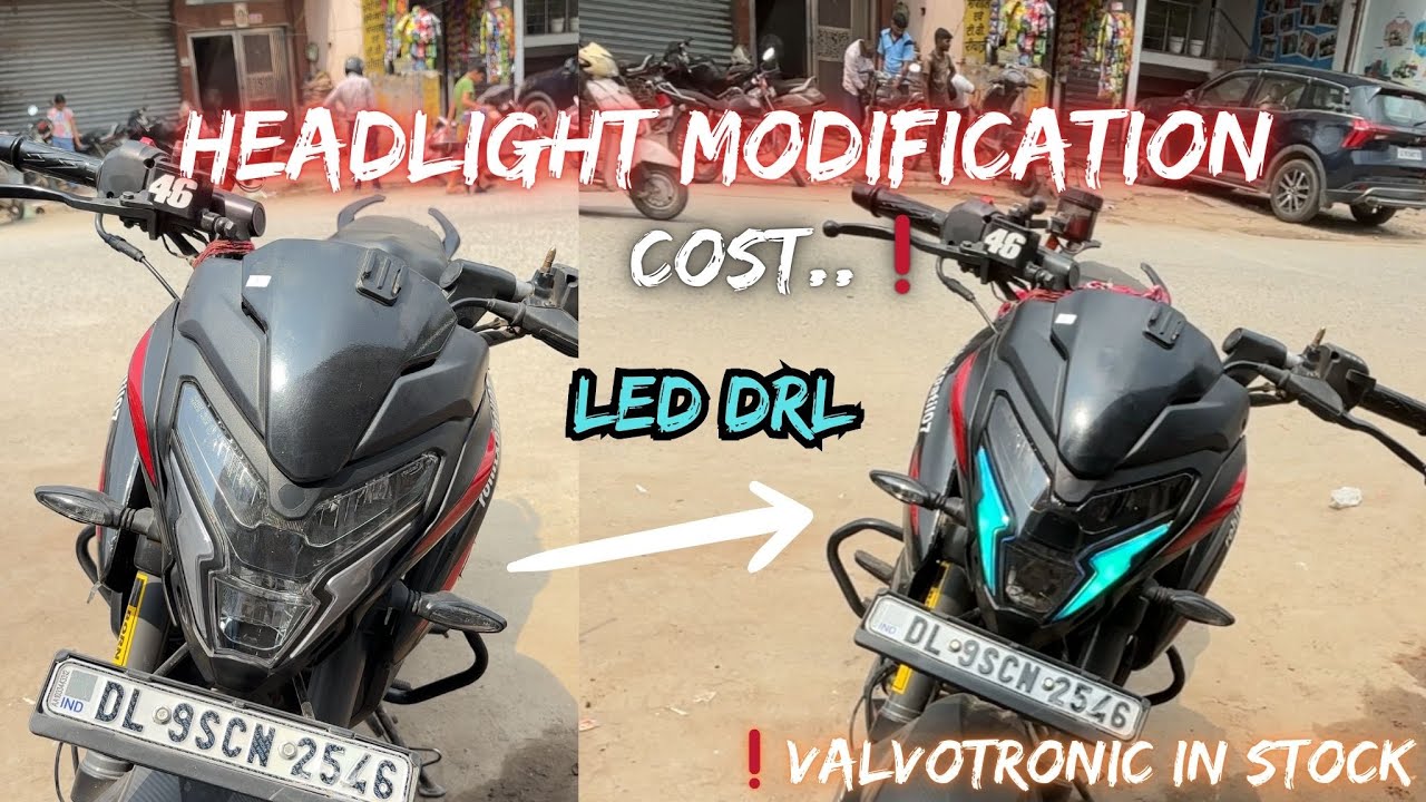 Ns160 Headlights DRL wrap || Light modification🔥 #ns160 #ytshorts  #viralvideo #motovlog