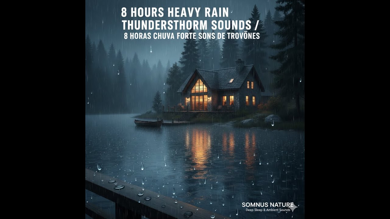 8 Hours Heavy Rain & Thunderstorm Sounds for Deep Sleep | Insomnia Relief