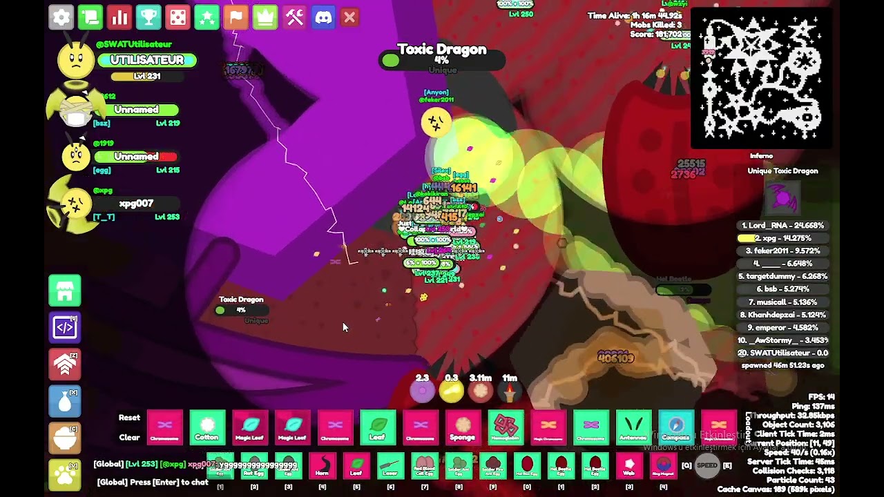 Looting my first Unique and got Stoxic dragon egg in zorr.io (florr clones)