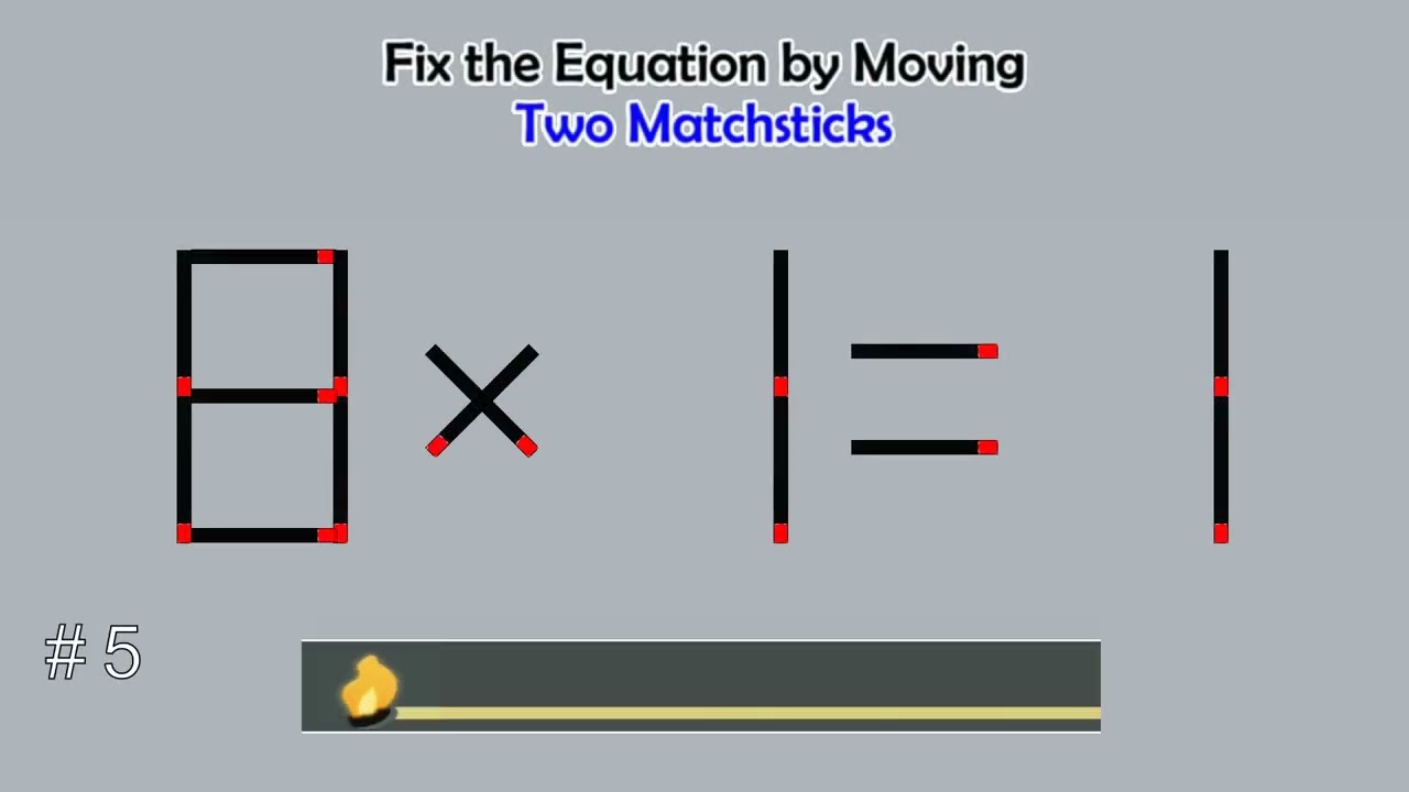 Matchstick Studio #  | Fix the math equation by moving one or two matchsticks |Logic puzzles