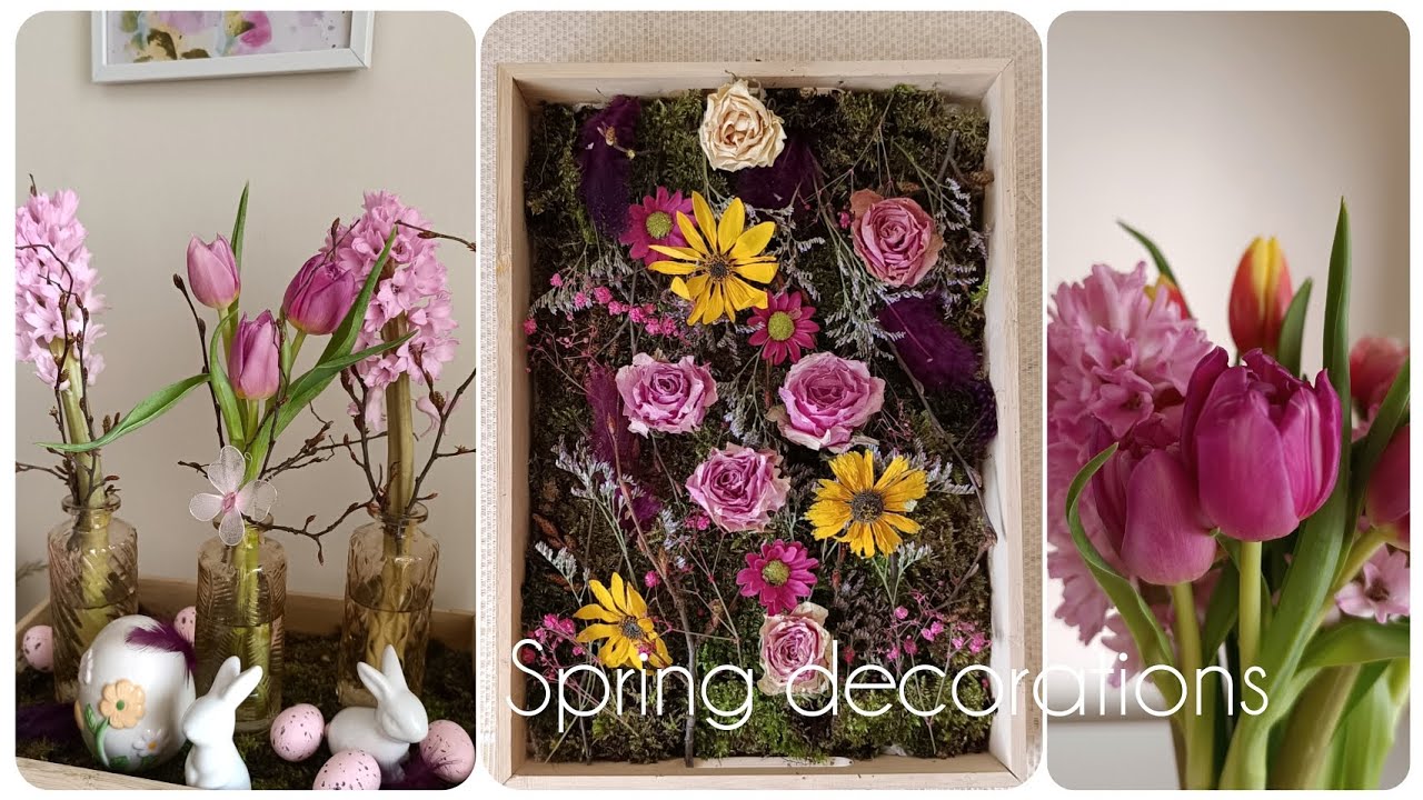 Velikonoční dekorace 🌸 mechový tác plný květin🌷 spring home floraldecor 