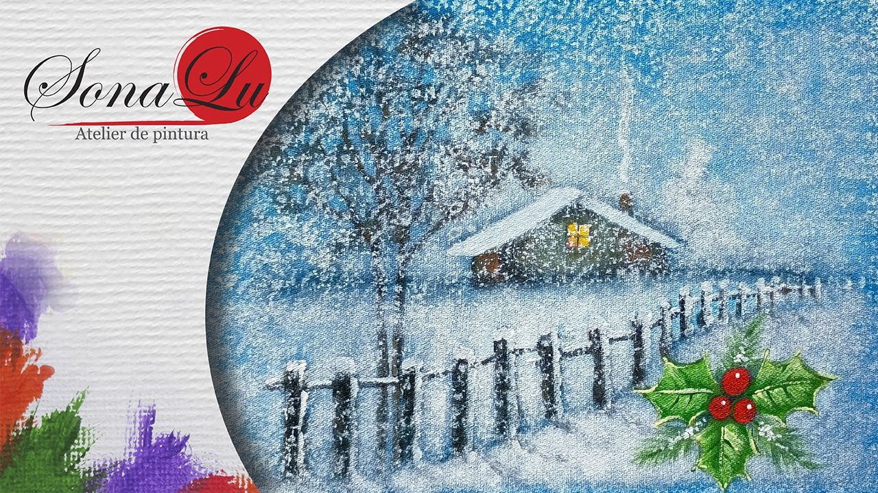 Aula 930 - Paisagem com Nevasca em Pano de Prato