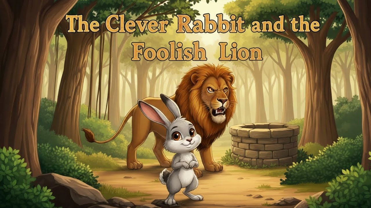 The Clever Rabbit and the Foolish Lion | Panchatantra | Moral Story |  Bedtime stories for kids
