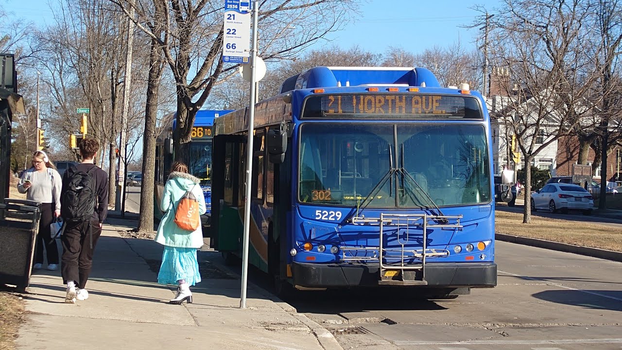 Ride On MCTS 2011 New Flyer D40LFR 5229 On Rt 21 North Ave to Mayfair Mall 