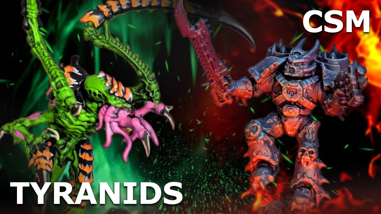 TYRANIDS VS CHAOS SPACE MARINES WARHAMMER 40000 BATTLE REPORT