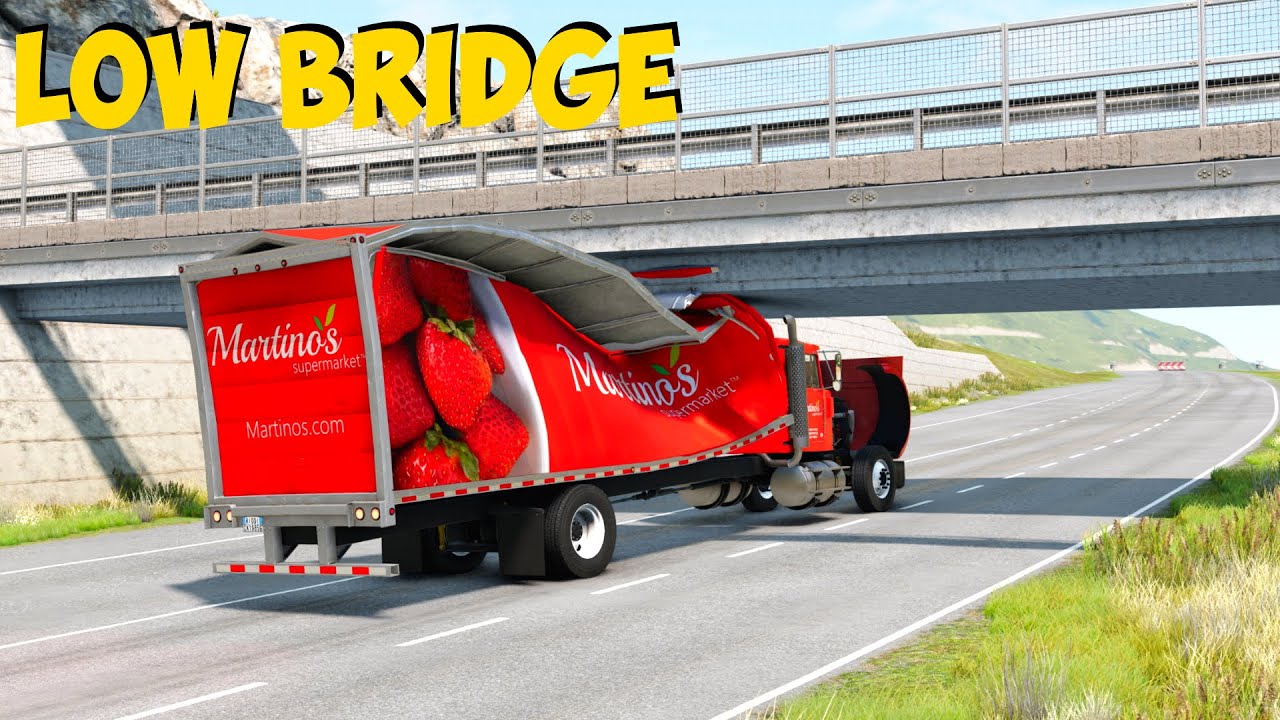 TRUCKS SMASHING INTO BRIDGES CRASH COMPILATION #8 - BEAMNG.DRIVE