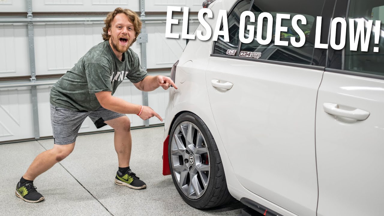 GTI НА НИЖНЕМ КОЛЕСЕ! | Занижаю свой MK6 GTI с помощью регулируемых койловеров ECS Tuning