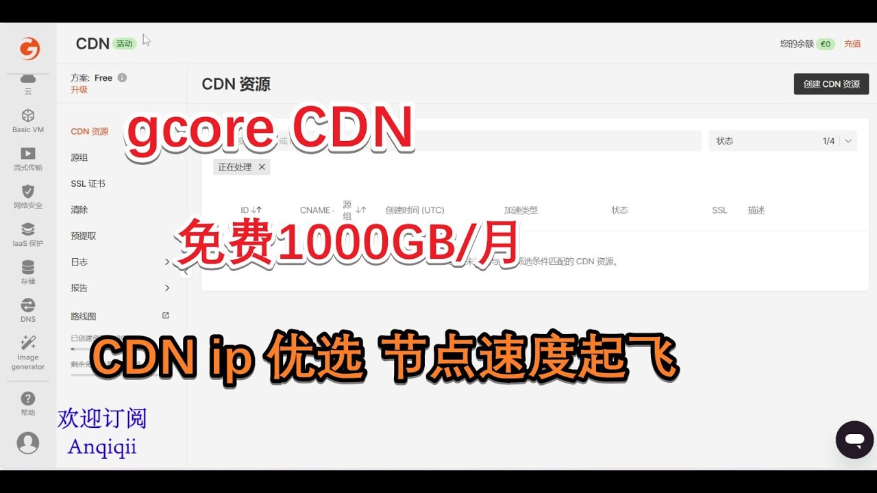 将域托管到gcore并开启CDN加速 为ws节点套上gcore的cdn优选ip后速度依然不错 CDN ip优选 除了cloudflare的CDN还能用用gcore的免费CDN