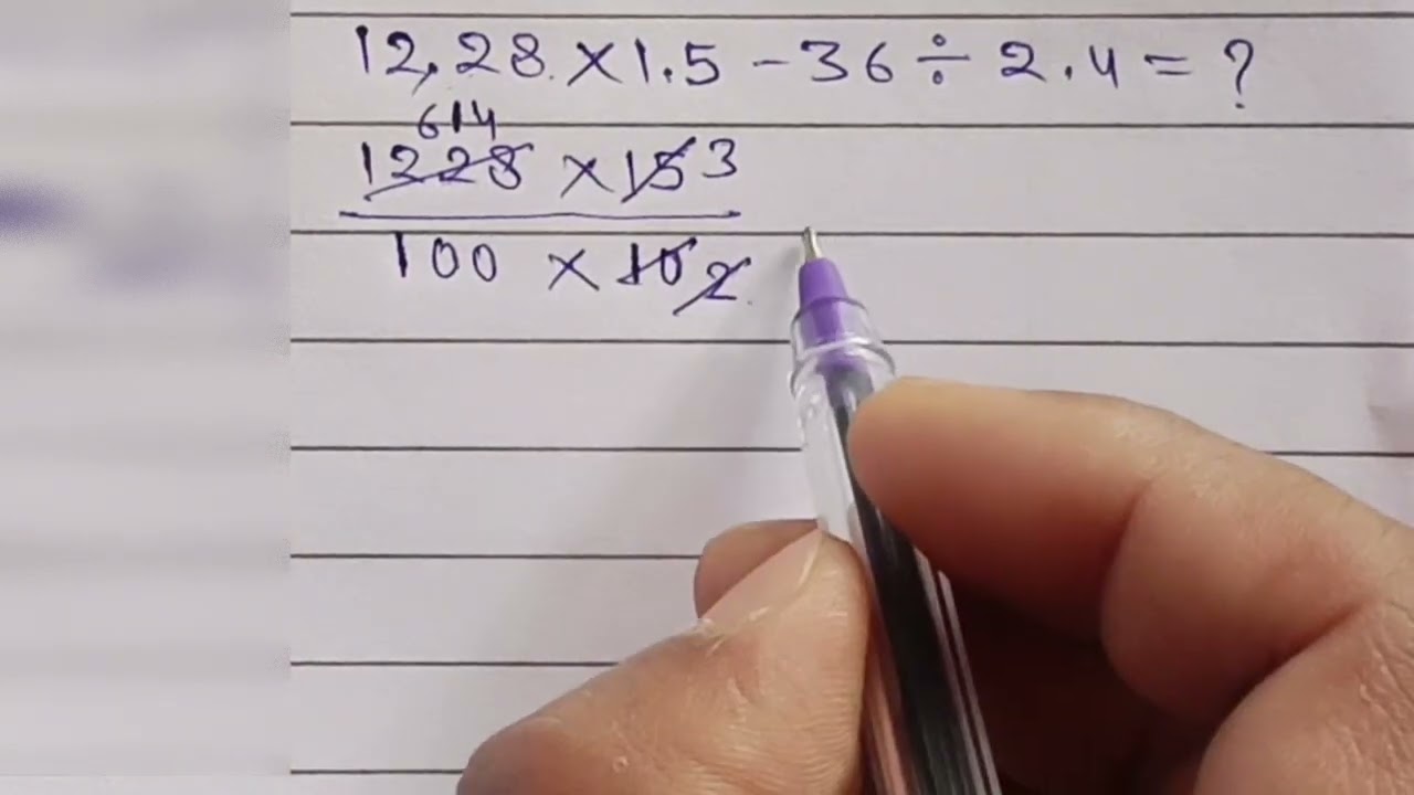 12.28&times;1.5&ndash;36&divide;2.4=?