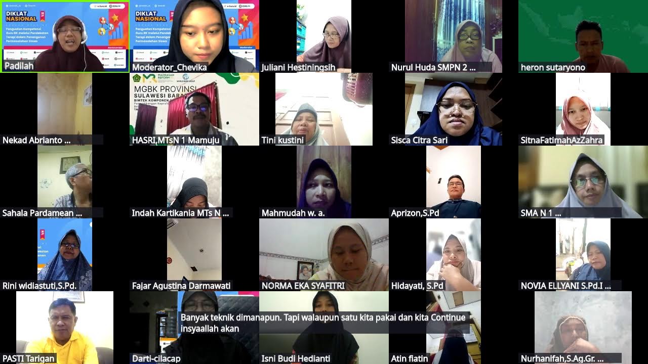 #3 DIKLAT 38JP: PENGUATAN KOMPETENSI GURU BK MELALUI PENDEKATAN TERAPI PENANGANAN PERMASALAHAN SISWA