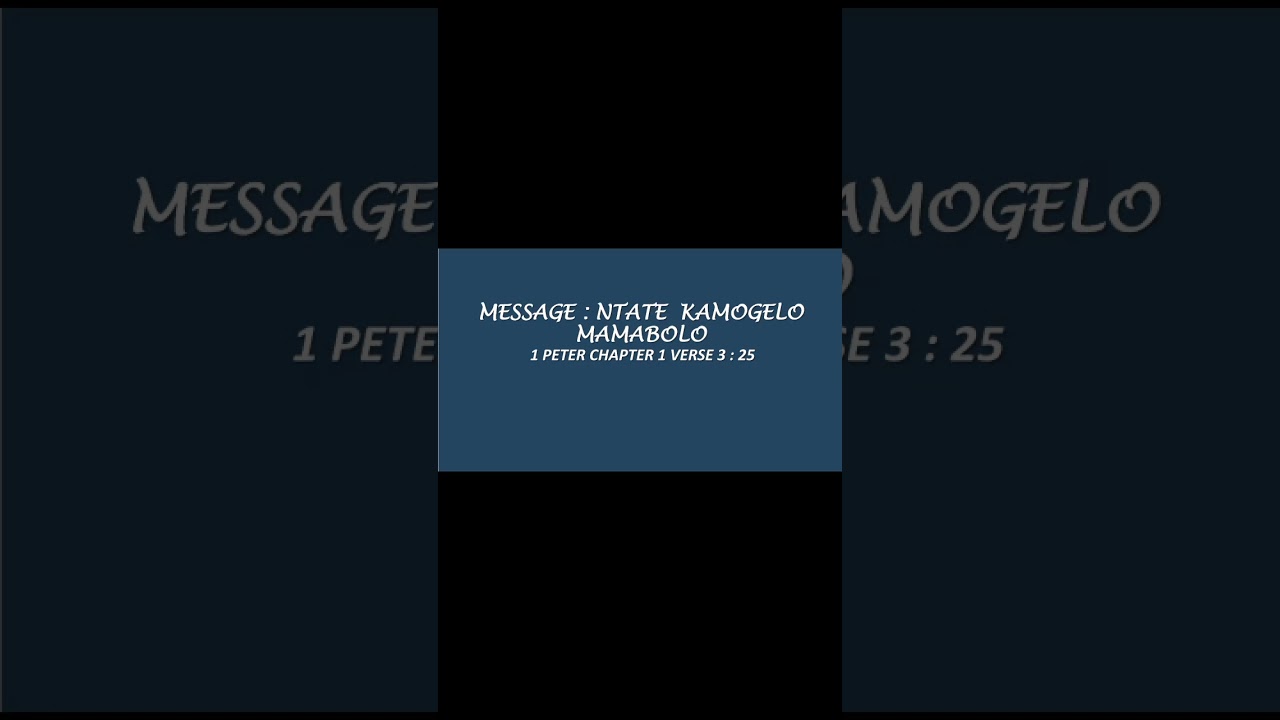 Called to a living hope~Ntate Kamogelo Mamabolo(1 Peter 1:3-25)