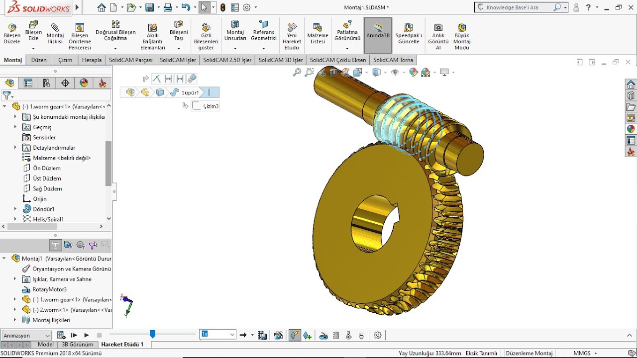 14-Sonsuz Vida ve Karşılık Dişlisi (Worm Gear)
