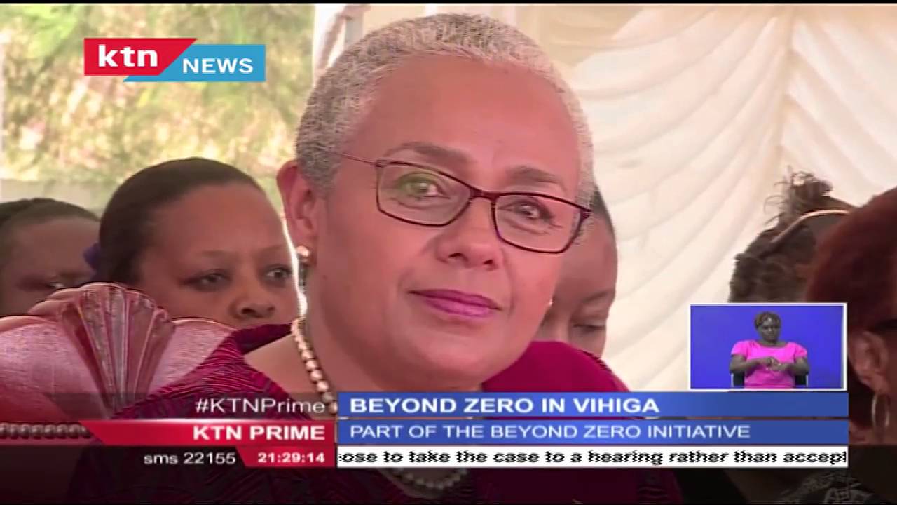 Kenya's First Lady Margaret Kenyatta hands over the 41st mobile clinic to Vihiga county
